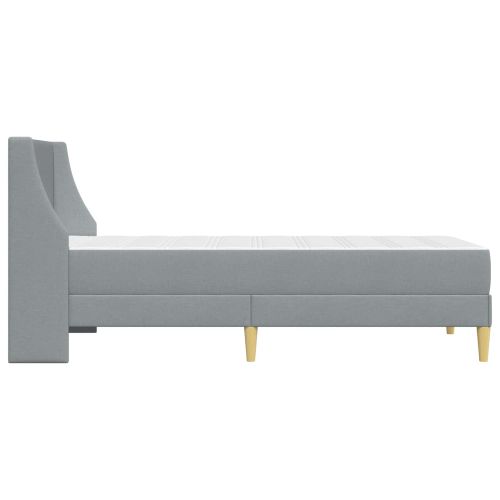 Рамка за легло с матрак Светлосиво 100 x 200 cm текстил