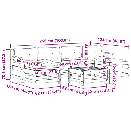 Комплект за почивка в градина 7 pcs Восъчен Кафяв