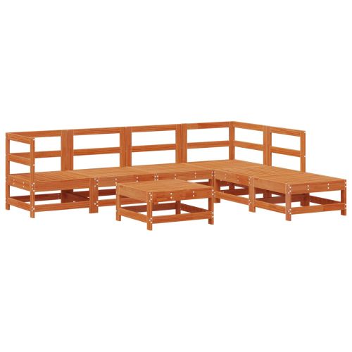 Комплект за почивка в градина 7 pcs Восъчен кафяв и тауpe