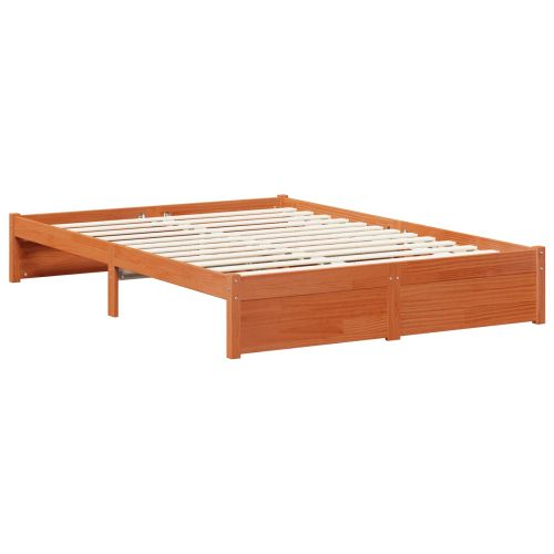 Рамка за легло 3 pcs Кафяво с восъчно покритие Солиден бор