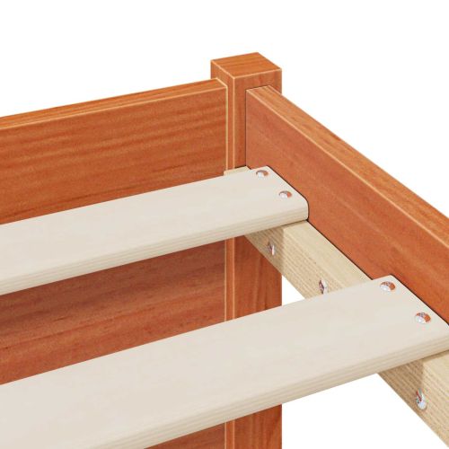 Легло с рама и главата за съхранение Кафяво с восъчно покритие