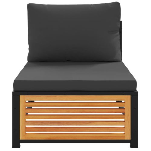 Градинско кресло без подлакътници, с възглавници, акация масив