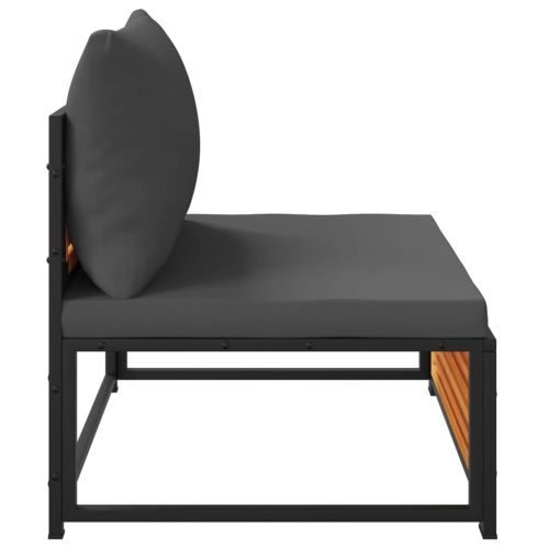 Градинско кресло без подлакътници, с възглавници, акация масив