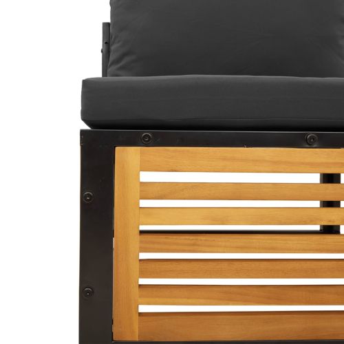 Градинско кресло без подлакътници, с възглавници, акация масив