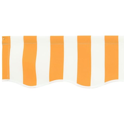 Резервен плат за тента Жълт и бял 380 x 195 см Полиестер