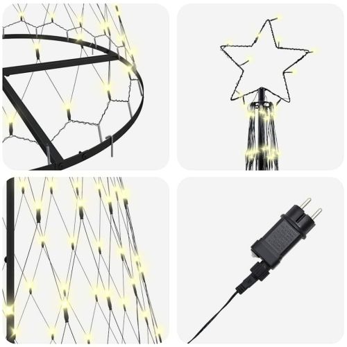 LED Коледна Елха с 295 LED светодиода Топло бяло 250 cm Метал