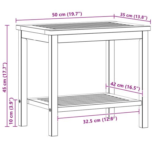 Странична маса Натурален маслен 50 x 35 x 45 cm