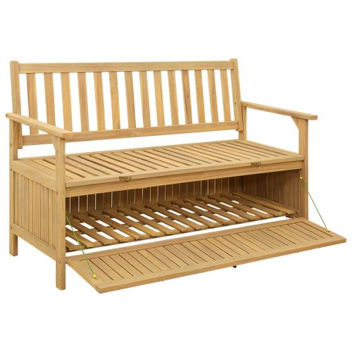 Пейка с място за съхранение със съхранение Солидна акация