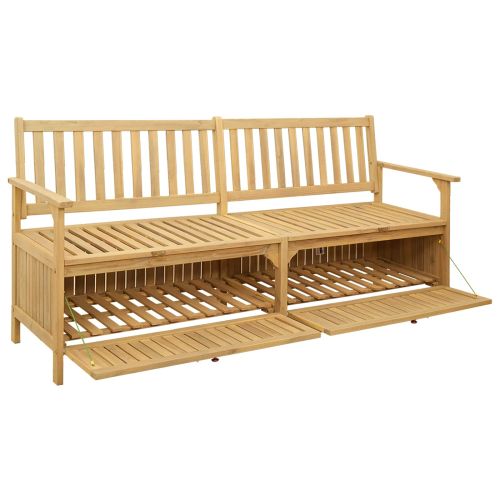 Пейка с място за съхранение със съхранение Солидна акация