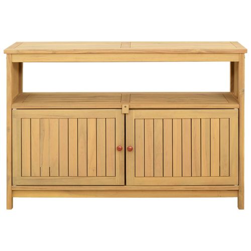 Градинска конзолна маса с рафт Светъл акация 110 x 35 x 75 cm