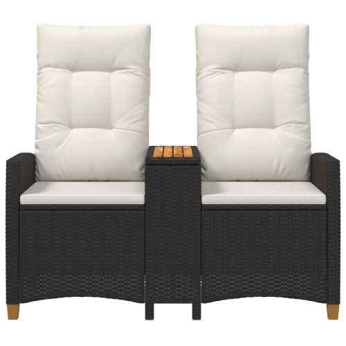 Люлееща се пейка с маса Черно и кремаво бяло 126 x 65 x 112 см