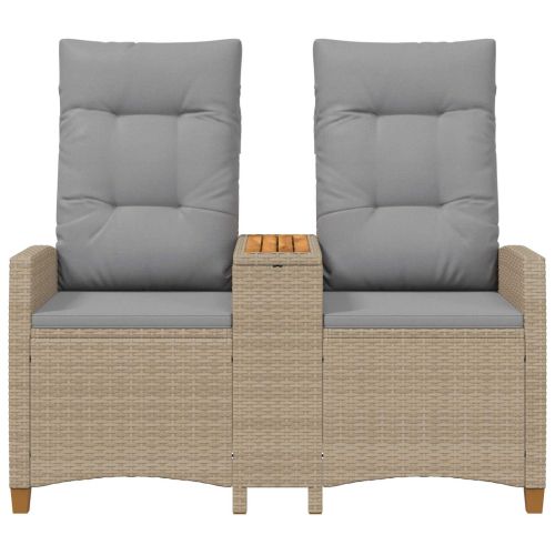 Люлееща се пейка с маса Бежов и Светло Сив 126 x 65 x 112 см