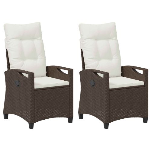 Градински стол 2 pcs Кафяв и Кремав 56 x 60 x 112 см