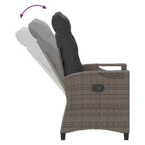 Градински стол 2 pcs Сив и тъмен сив 56 x 60 x 112 см