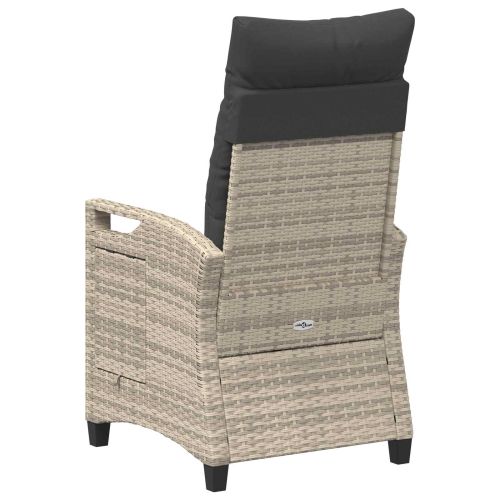 Лежанка за градина Светло сиво и тъмно сиво 56 x 60 x 112 см