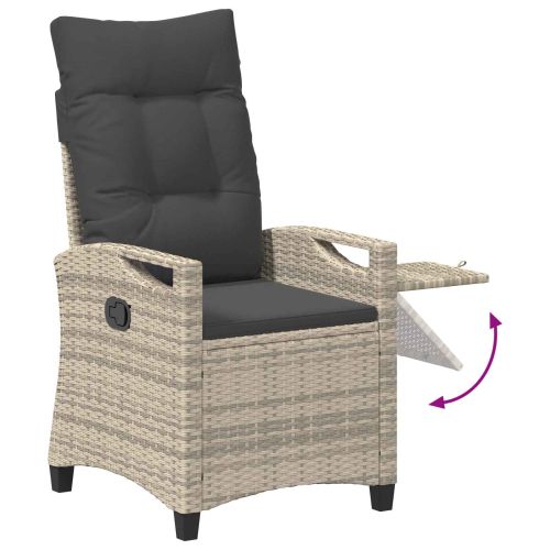 Лежанка за градина Светло сиво и тъмно сиво 56 x 60 x 112 см