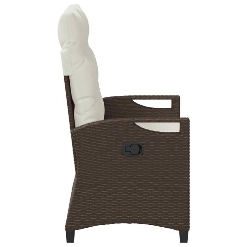 Градинска пейка с възглавница Кафяв и Кремав 105 x 60 x 112 см