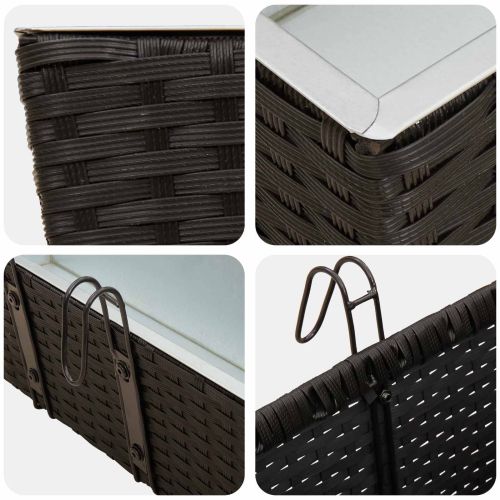 Парапет 2 pcs Черно 50 x 17 x 17 см Метал