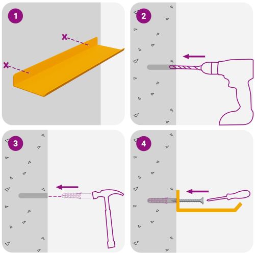 Стенен рафт с рафт 3 pcs Горчично жълто 40 x 9 x 2,5 см