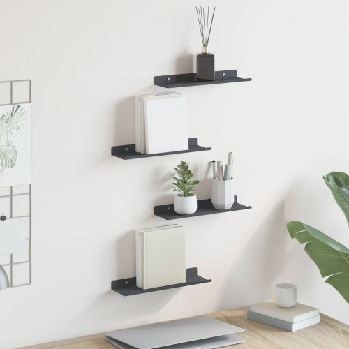 Стенен рафт с рафт 4 pcs Антрацит 30 x 9 x 2,5 см