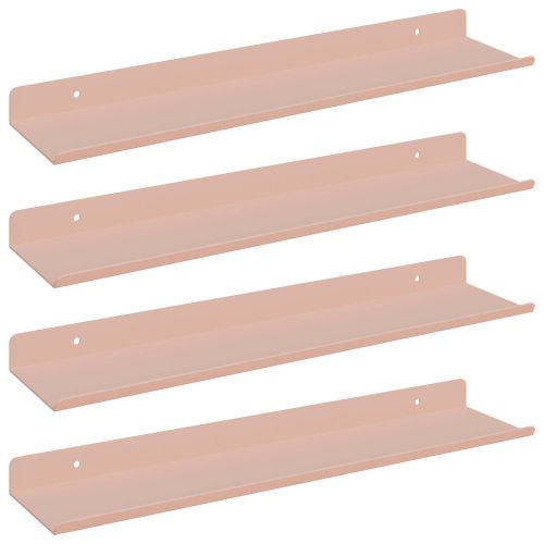 Стенен рафт с рафт със съхранение 4 pcs Розово 40 x 9 x 2,5 см