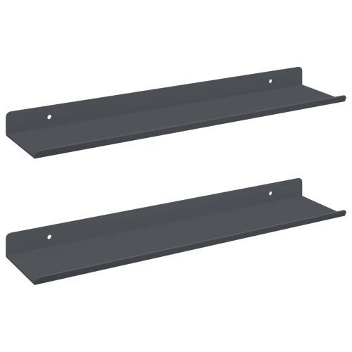 Стенен рафт с рафт 2 pcs Антрацит 40 x 9 x 2,5 см