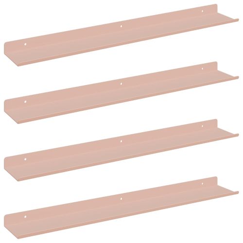 Стенен рафт с рафт със съхранение 4 pcs Розово 60 x 9 x 2,5 см