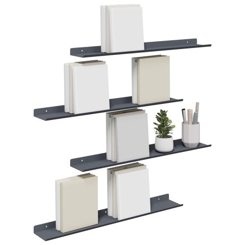 Стенен рафт с рафт 4 pcs Антрацит 60 x 9 x 2,5 см
