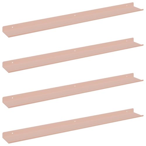 Стенен рафт с рафт със съхранение 4 pcs Розово 80 x 9 x 2,5 см