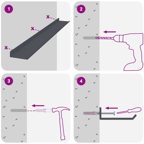 Стенен рафт с рафт 4 pcs Антрацит 80 x 9 x 2,5 см