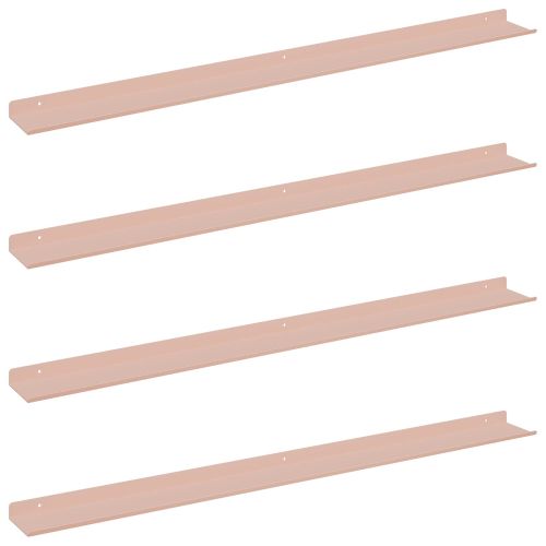Стенен рафт с рафт със съхранение 4 pcs Розово 100 x 9 x 2,5 см