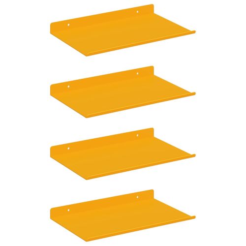 Стенен рафт с рафт 4 pcs Горчично жълто 30 x 18 x 2,5 см
