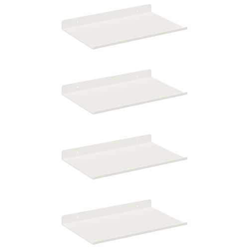 Стенен рафт с рафт със съхранение 4 pcs Бяло 30 x 18 x 2,5 см