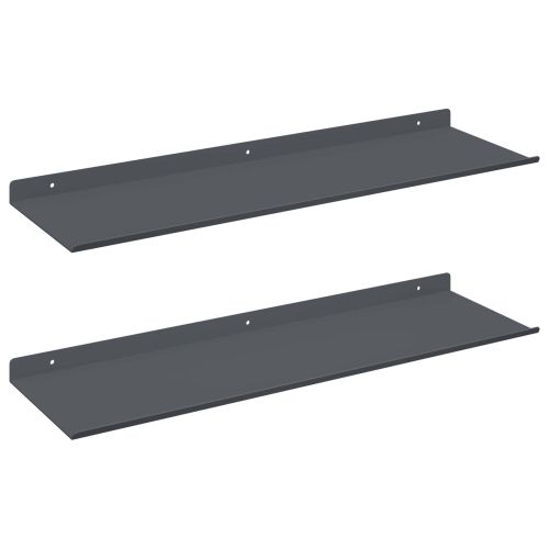 Стенен рафт с рафт 2 pcs Антрацит 60 x 18 x 2,5 см