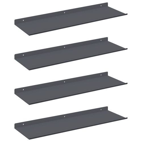 Стенен рафт с рафт 4 pcs Антрацит 60 x 18 x 2,5 см