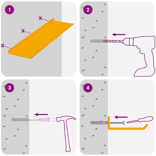 Стенен рафт с рафт 2 pcs Горчично жълто 60 x 18 x 2,5 см
