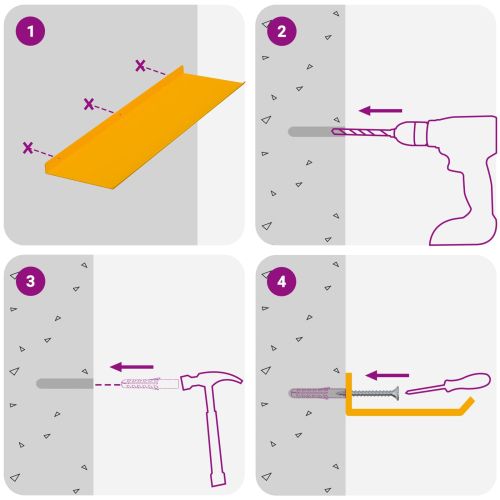 Стенен рафт с рафт 4 pcs Горчично жълто 60 x 18 x 2,5 см