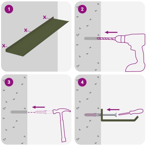 Стенен рафт с рафт 4 pcs Маслинено зелено 60 x 18 x 2,5 см