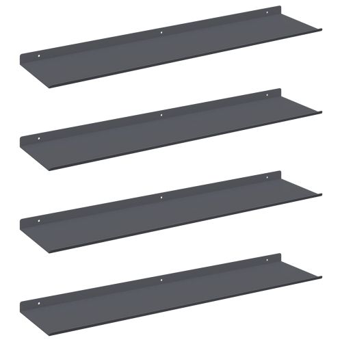 Стенен рафт с рафт 4 pcs Антрацит 80 x 18 x 2,5 см