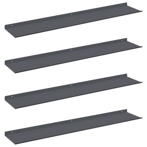 Стенен рафт с рафт 4 pcs Антрацит 100 x 18 x 2,5 см