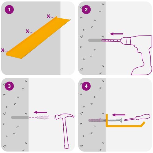 Стенен рафт с рафт 4 pcs Горчично жълто 100 x 18 x 2,5 см