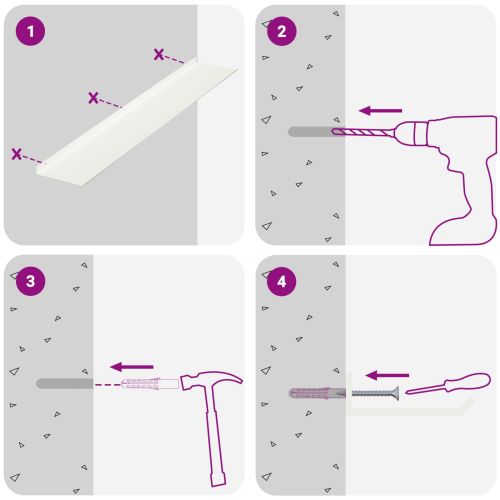 Стенен рафт с рафт със съхранение 2 pcs Бяло 100 x 18 x 2,5 см