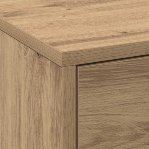 ТВ шкаф с LED с чекмедже Дъб 140 x 34 x 40 см Инженерно дърво