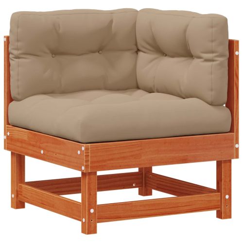 4 Брой Секционен диван Солиден бор Восъчен Кафяв