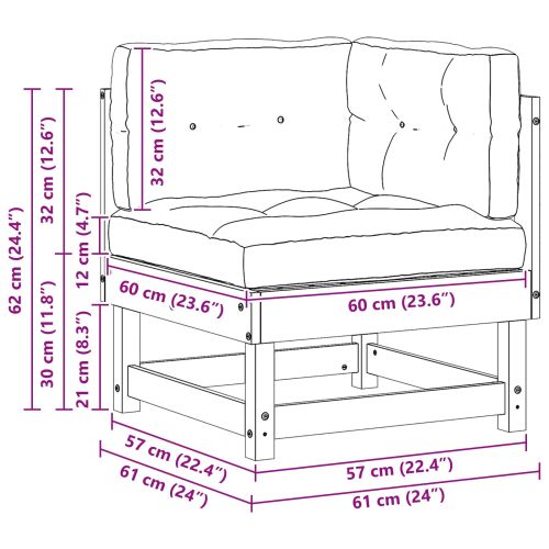 4 Брой Секционен диван Солиден бор Восъчен Кафяв