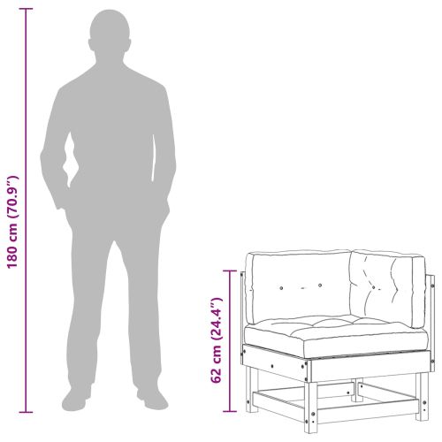 4 Брой Секционен диван Солиден бор Восъчен Кафяв