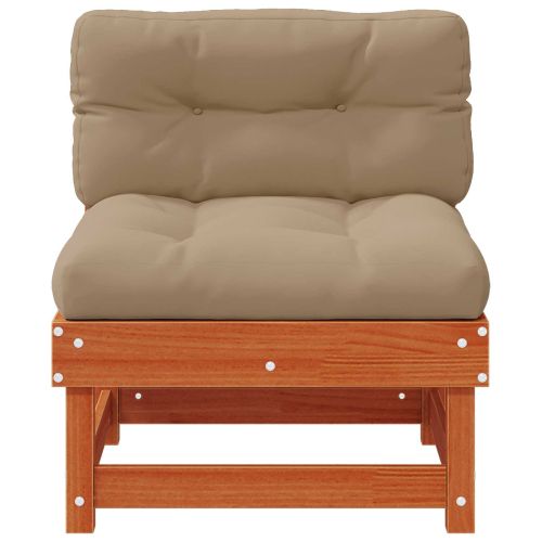 Градинен среден диван Масивна боровина Восъчен Кафяв