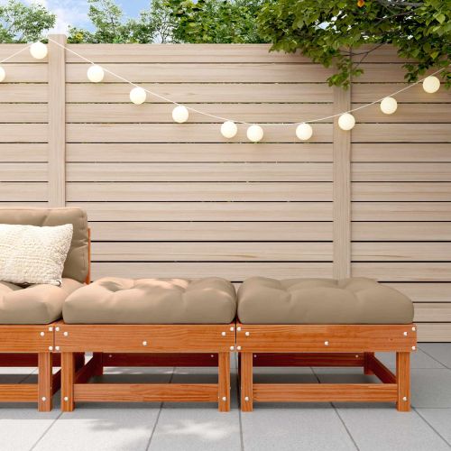 Градинска поставка за крака Масивна боровина Восъчен Кафяв