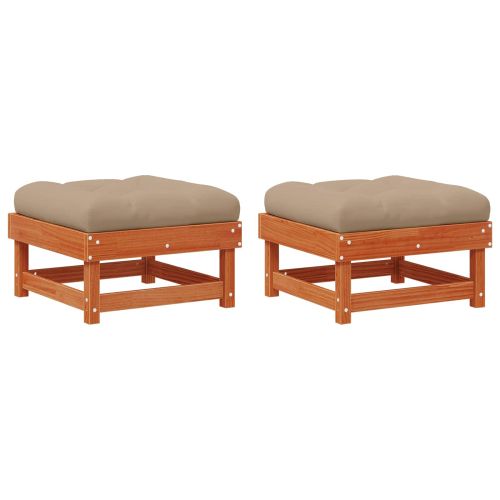 Градинска поставка за крака Масивна боровина Восъчен Кафяв