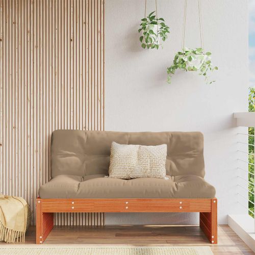 Секционен диван Солиден бор Восъчен Кафяв 120 x 95 x 69 см